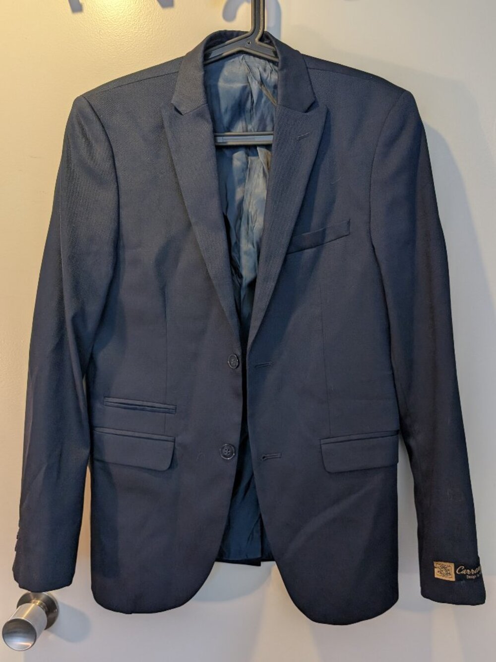 Carreman Navy Blue H&M Blazer Size 36R Slim Fit